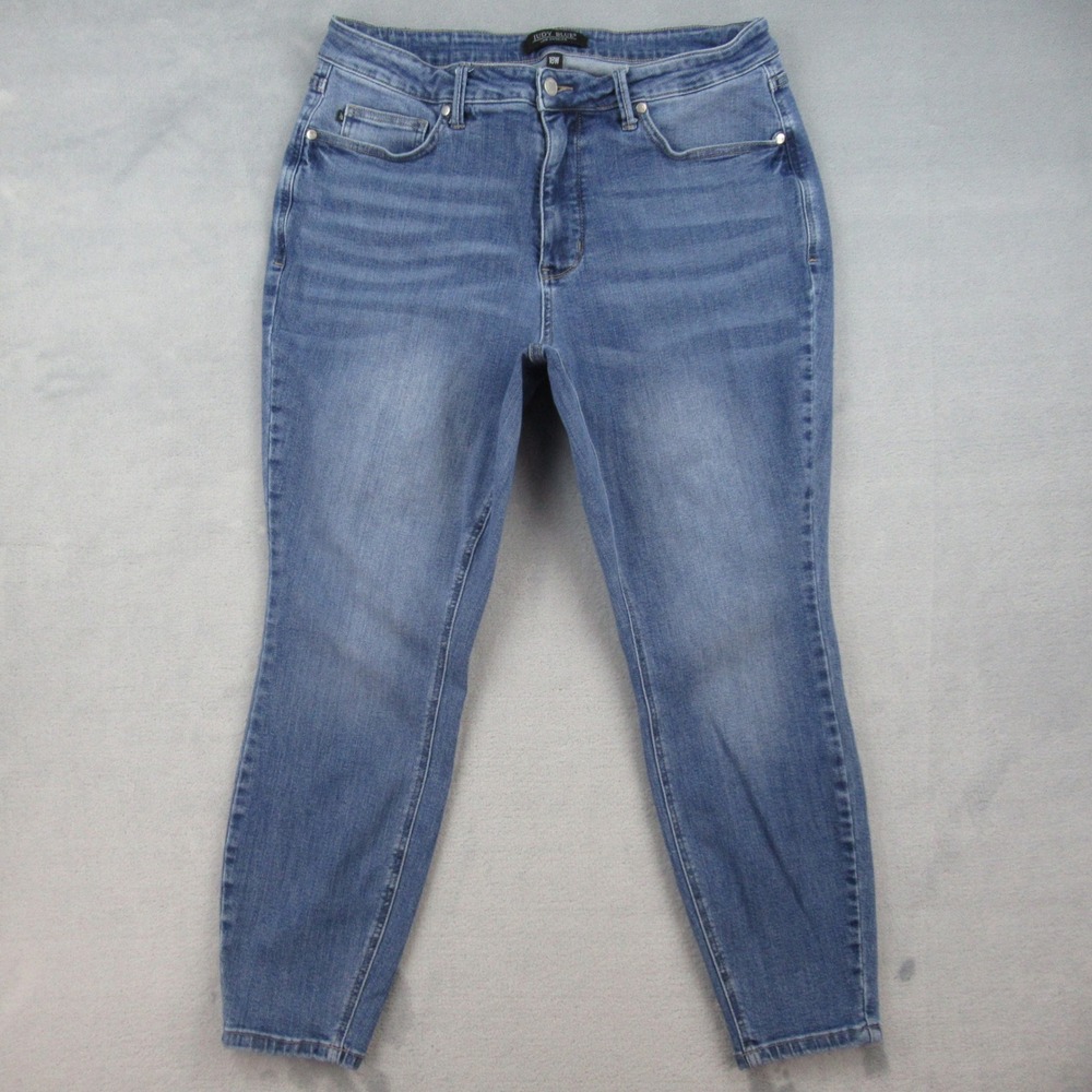 Judy Blue Womens 18W High Rise Skinny Jeans Medium Wash Blue Stretch